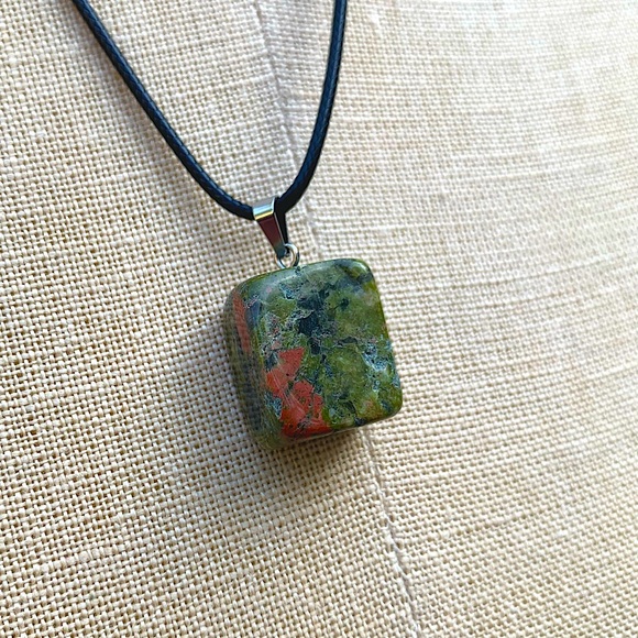 Hand Crafted Jewelry - Handmade Genuine Stone Chunk Amulet Necklace